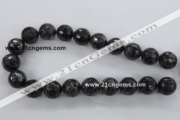 CLB366 15.5 inches 18mm faceted round black labradorite beads wholesale