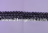 CLB371 15.5 inches 6mm round matte black labradorite beads