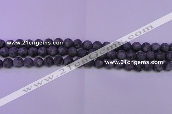 CLB371 15.5 inches 6mm round matte black labradorite beads