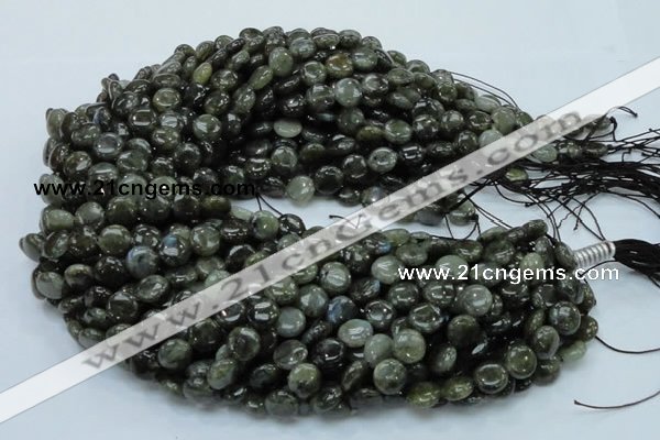 CLB38 15.5 inches 10mm flat round labradorite gemstone beads