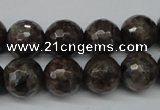 CLB404 15.5 inches 12mm faceted round grey labradorite beads