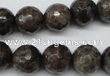 CLB405 15.5 inches 14mm faceted round grey labradorite beads