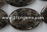 CLB417 15.5 inches 25*35mm faceted oval grey labradorite beads