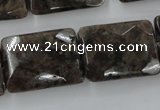 CLB425 15.5 inches 18*25mm faceted rectangle grey labradorite beads