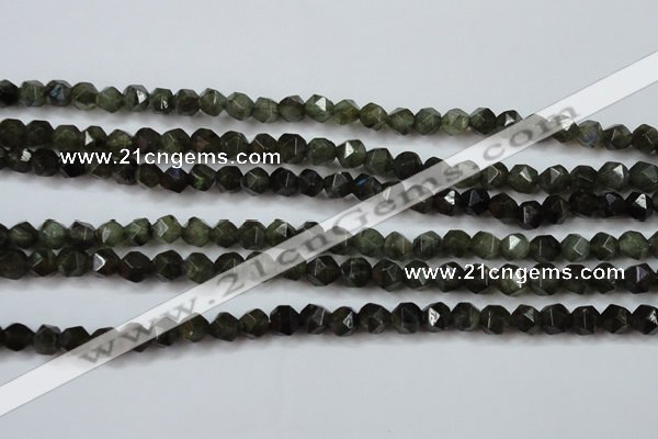 CLB451 15 inches 6mm faceted nuggets labradorite gemstone beads