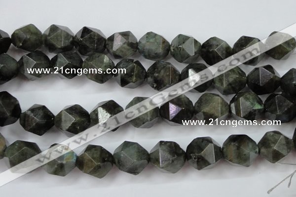 CLB457 15 inches 18mm faceted nuggets labradorite gemstone beads