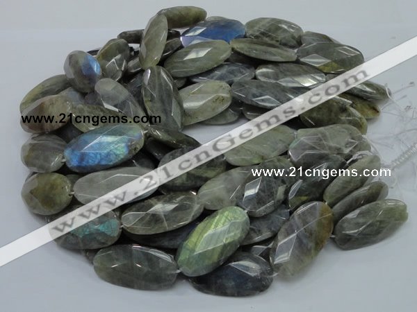 CLB48 15.5 inches 20*40mm faceted oval labradorite gemstone beads