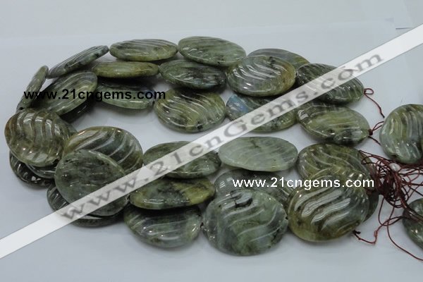 CLB50 15.5 inches 30*40mm carved oval labradorite gemstone beads