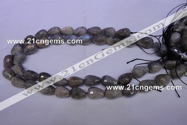 CLB505 15.5 inches 13*18mm faceted teardrop labradorite beads