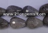 CLB506 15.5 inches 15*20mm faceted teardrop labradorite beads