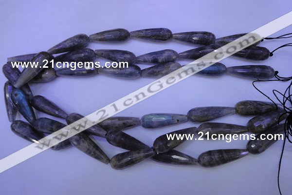 CLB507 15.5 inches 10*30mm faceted teardrop labradorite beads