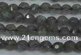 CLB510 15.5 inches 4mm faceted round labradorite gemstone beads