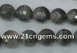 CLB515 15.5 inches 14mm faceted round labradorite gemstone beads