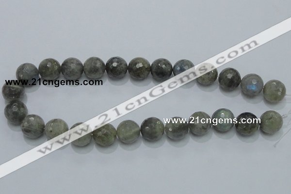 CLB52 15.5 inches 16mm faceted round labradorite gemstone beads