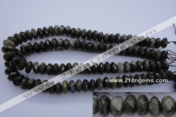 CLB56 15.5 inches 7*14mm faceted rondelle labradorite beads