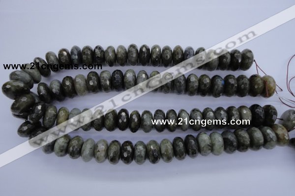 CLB57 15.5 inches 9*18mm faceted rondelle labradorite beads