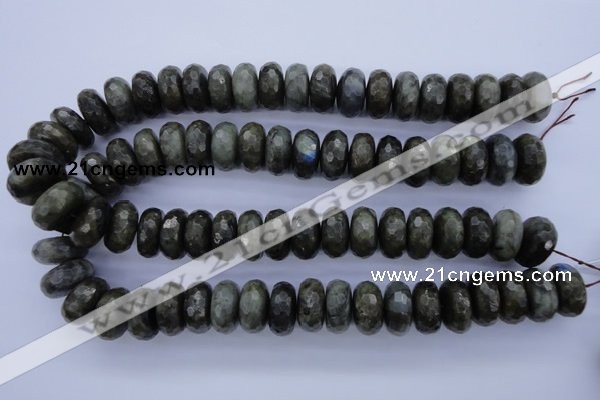 CLB58 15.5 inches 10*20mm faceted rondelle labradorite beads