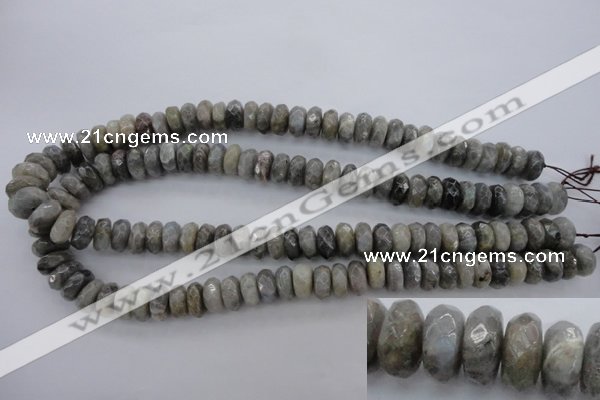 CLB59 15.5 inches 6*12mm faceted rondelle labradorite beads wholesale