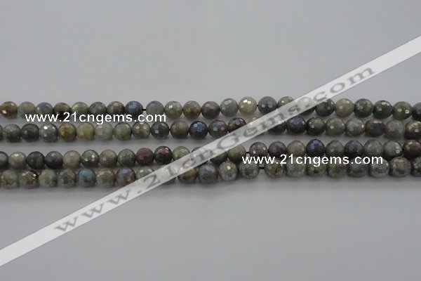 CLB611 15.5 inches 6mm faceted round AB-color labradorite beads