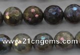 CLB614 15.5 inches 12mm faceted round AB-color labradorite beads