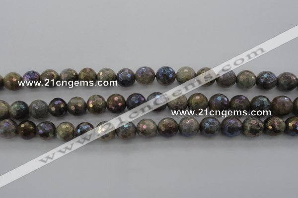 CLB614 15.5 inches 12mm faceted round AB-color labradorite beads