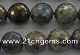 CLB615 15.5 inches 14mm faceted round AB-color labradorite beads