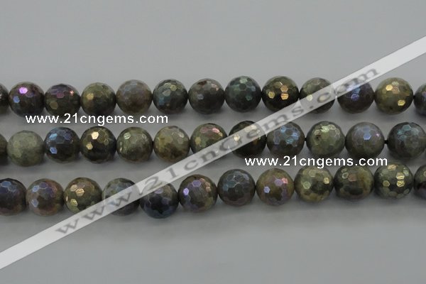 CLB617 15.5 inches 18mm faceted round AB-color labradorite beads