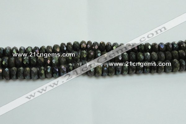 CLB625 15.5 inches 7*12mm faceted rondelle AB-color labradorite beads