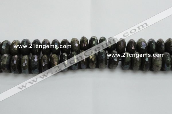 CLB626 15.5 inches 10*20mm faceted rondelle AB-color labradorite beads