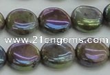 CLB635 15.5 inches 10mm flat round AB-color labradorite beads