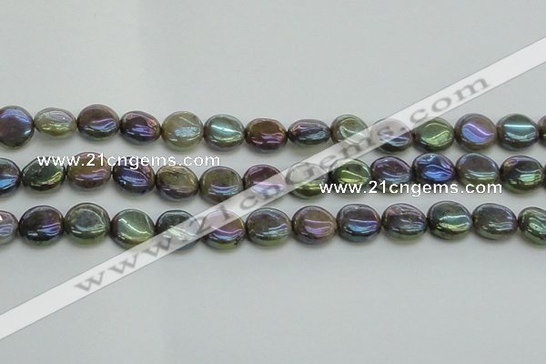 CLB635 15.5 inches 10mm flat round AB-color labradorite beads