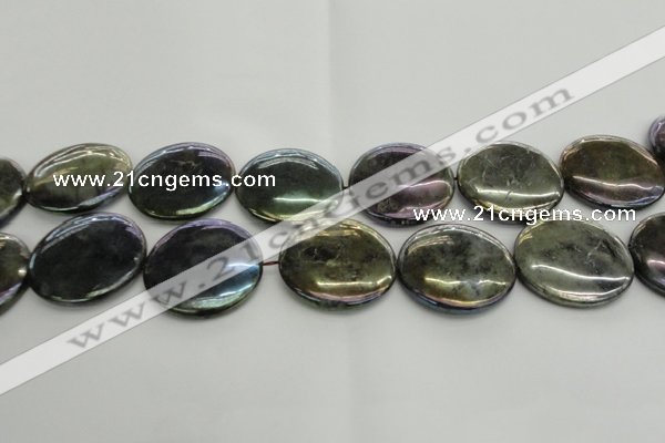 CLB643 15.5 inches 35mm flat round AB-color labradorite beads