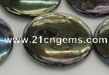 CLB644 15.5 inches 40mm flat round AB-color labradorite beads