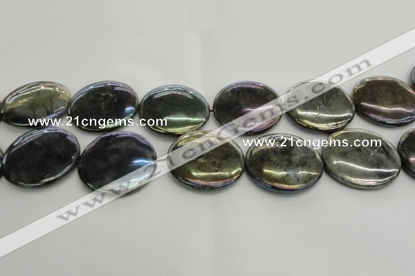 CLB644 15.5 inches 40mm flat round AB-color labradorite beads