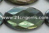 CLB665 15.5 inches 30*40mm faceted oval AB-color labradorite beads