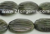 CLB668 15.5 inches 18*25mm carved oval AB-color labradorite beads