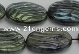 CLB669 15.5 inches 22*30mm carved oval AB-color labradorite beads