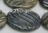 CLB671 15.5 inches 30*40mm carved oval AB-color labradorite beads