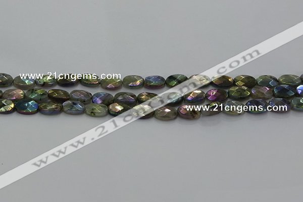 CLB673 15.5 inches 8*10mm faceted oval AB-color labradorite beads