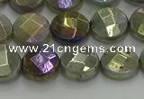 CLB677 15.5 inches 10mm faceted coin AB-color labradorite beads