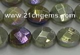 CLB678 15.5 inches 12mm faceted coin AB-color labradorite beads