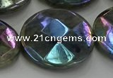 CLB683 15.5 inches 30mm faceted coin AB-color labradorite beads