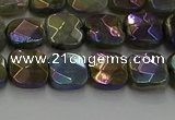 CLB685 15.5 inches 8mm faceted square AB-color labradorite beads