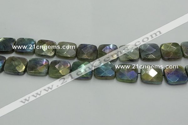 CLB690 15.5 inches 20mm faceted square AB-color labradorite beads