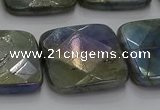 CLB691 15.5 inches 25mm faceted square AB-color labradorite beads