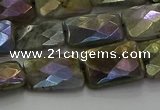 CLB697 15.5 inches 12*16mm faceted rectangle AB-color labradorite beads