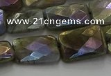 CLB698 15.5 inches 13*18mm faceted rectangle AB-color labradorite beads