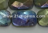 CLB707 15.5 inches 18*25mm faceted rectangle AB-color labradorite beads