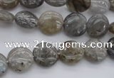 CLB734 15.5 inches 8mm flat round labradorite gemstone beads