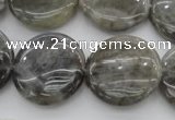 CLB738 15.5 inches 20mm flat round labradorite gemstone beads